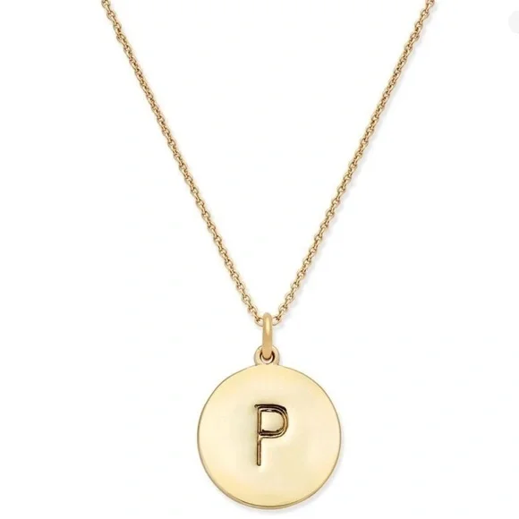 Kate Spade New York Initial Pendant Necklace P Gold