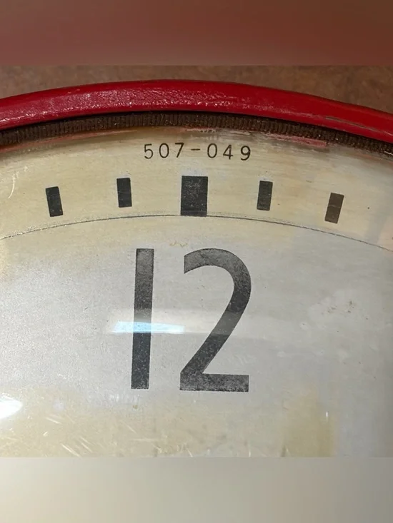 Vintage- ⏰ SIMPLEX- Red Industrial Schoolhouse Wall Clock- WORKS!