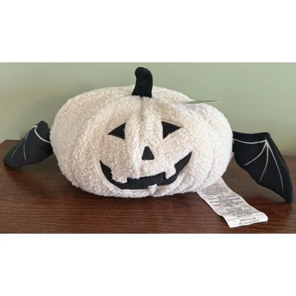Fall‎ Halloween Bat Pumpkin Shaped w/ Bat Wings Decortive Pillow 11