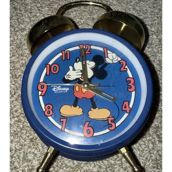 Vintage Mickey Mouse Alarm‎ Clock Disney Quartz Fair Condition Battery Operated