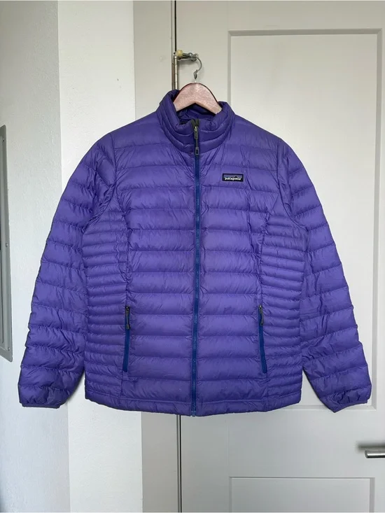 PATAGONIA DOWN FULL ZIP PURPLE JACKET WOMENS LARGE