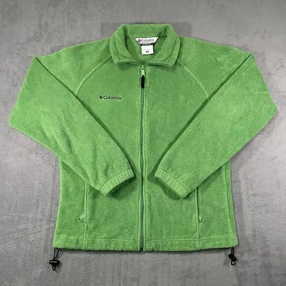 Columbia Fleece Jacket Green Women’s M Zip Up Outdoor Lightweight Coat