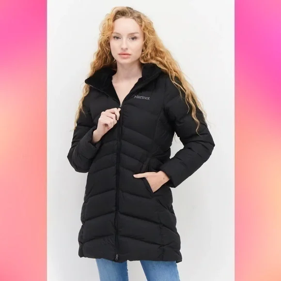 Marmot Puffer Jacket 700 Down Filled Black Size XS