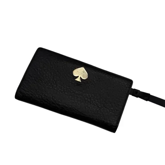 Kate Spade Stacy Leroy Street Wallet Black Pebble Leather WLRU1894