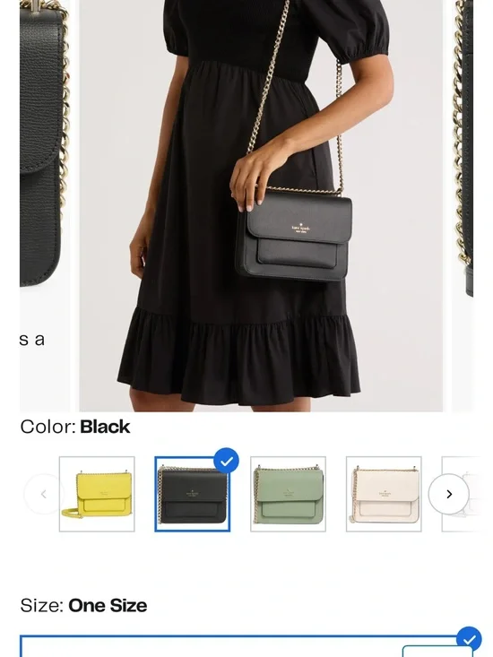 kate spade Black Leather Chain-Strap Crossbody