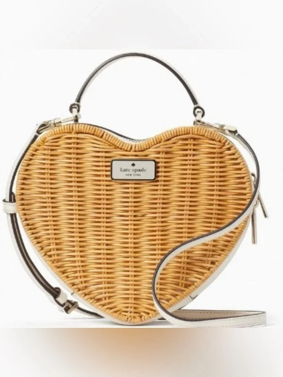 🤎Kate Spade Love Shack Heart Wicker Crossbody