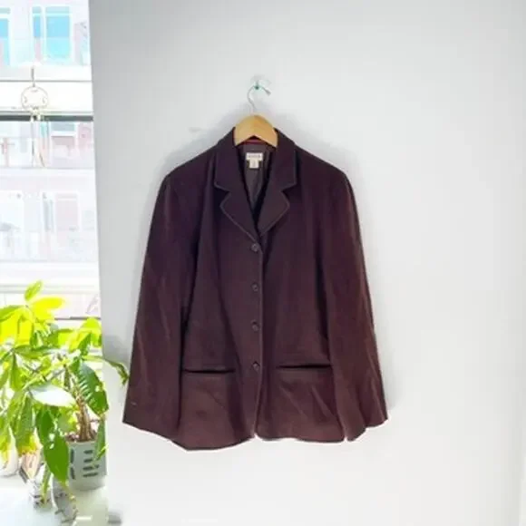 J. Crew Vintage Brown Wool Pea Coat Size 12