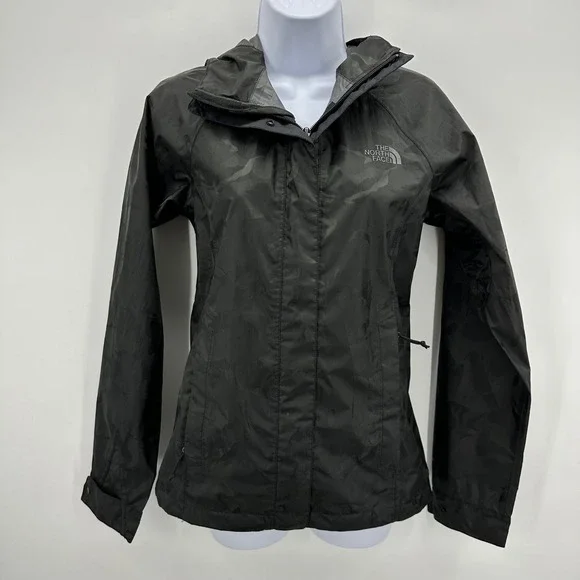 The North Face Black Camo Light Weight‎ Jacket Sz XS