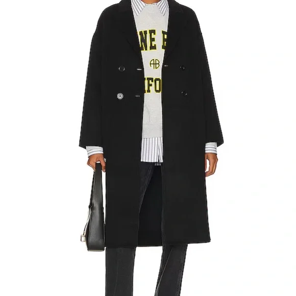 Anine Bing Black Double-Breasted Coat