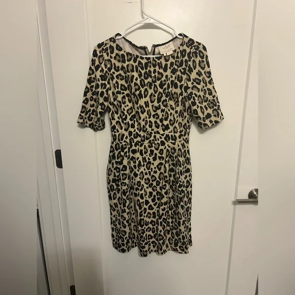 Kate Spade Leopard Print Ponte Waisted Dress