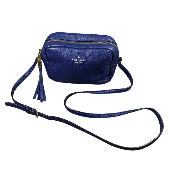 Kate Spade True Navy Pebbled Leather Shoulder Bag