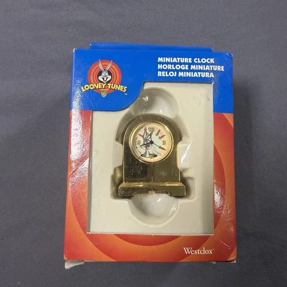 Looney Tunes Miniature‎ Clock Bugs Bunny Westclox New Trinket Tiny Nostalgia