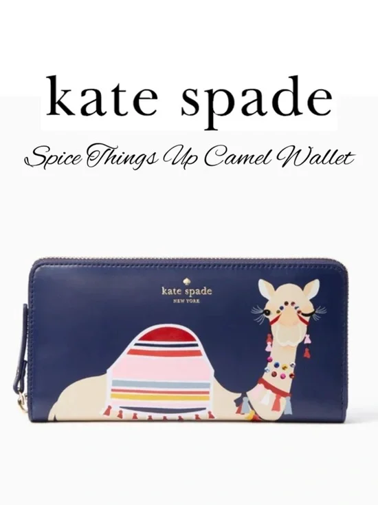 Kate Spade Camel Spice Things Up Blue Wallet