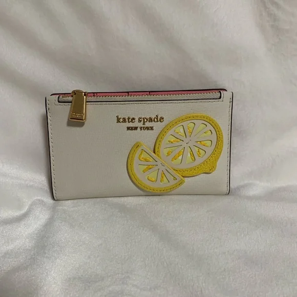 COPY - Kate Spade Lemon Drop Appliqué Small Slim Bifold Wallet