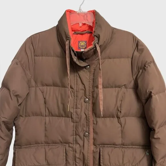 Joules Brown Women's Down Puffer Jacket UK 16 US 12 Quilted Winter Coat Country