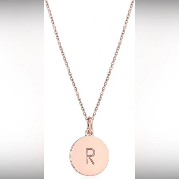 Kate Spade New York Initial Pendant Necklace R Rose Gold