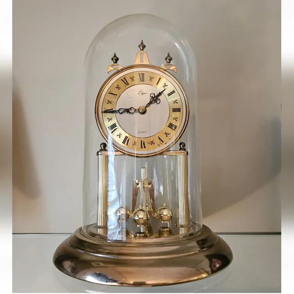 Elegant Goldtone Dome Clock