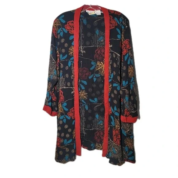 Freestyle Original Collection Womens Size 1X Cardigan Jacket Floral And Paisley