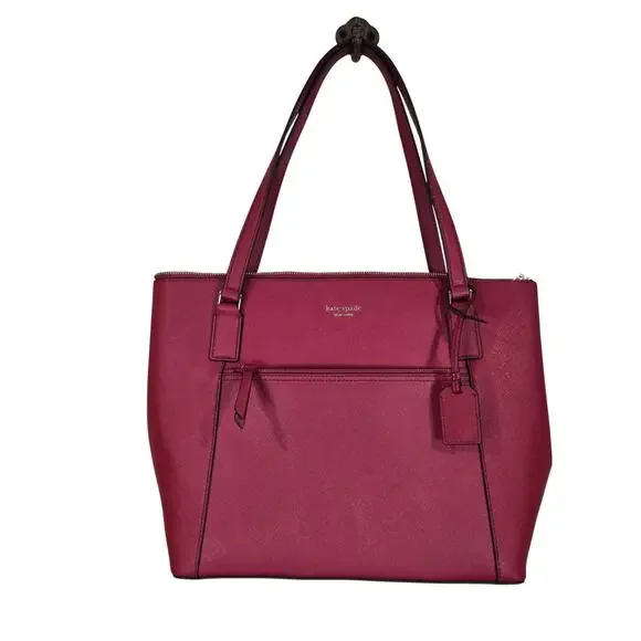 NEW NWT Kate Spade Red Leather Cameron Pocket Tote