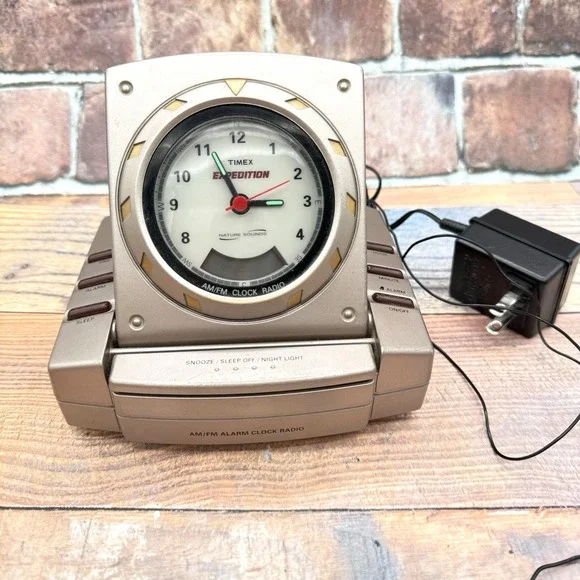 Vtg Timex Expedition AM/FM Alarm Clock Radio T326H Bell Nature Sounds - Tested