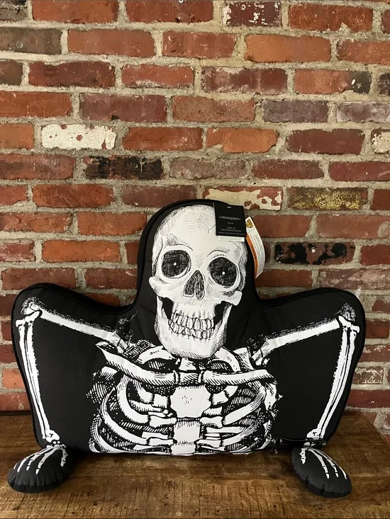Cynthia Rowley Black & White Skull Decorative Pillow