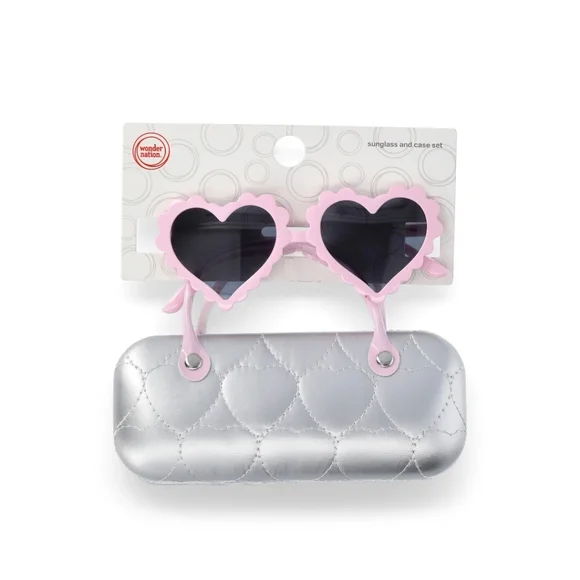 💣♡Wonder Nation Heart Shaped Sunglasses with Quilted Case