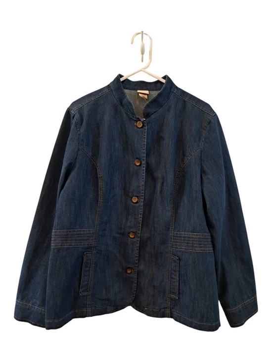 Covington Denim jacket medium Blue with mandarin Collar size Xl