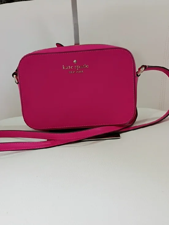 Kate Spade Staci Mini Saffiano Leather Hot Pink Crossbody Camera Bag