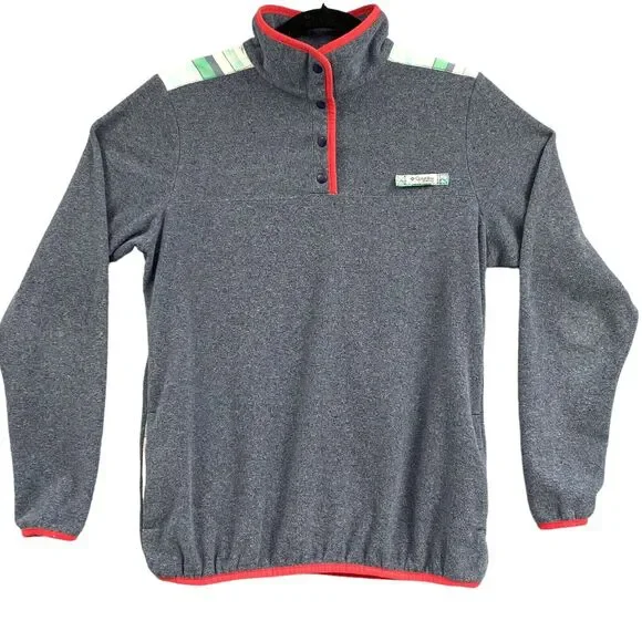 Columbia PFG Fleece Pullover Jacket M 1/4 Snap Gorpcore Granola Fishing Camping