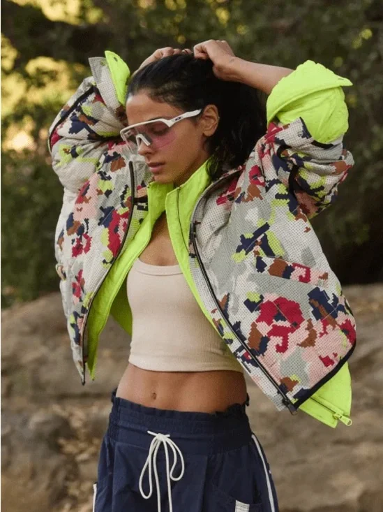 FREE PEOPLE Pippa Packable Jacket in Cross Stitch Floral XS