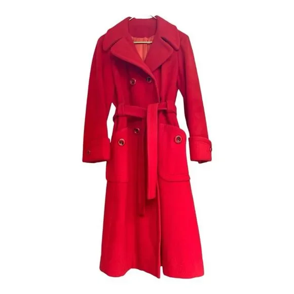 Vintage 70s Rosewin red peacoat size S/M