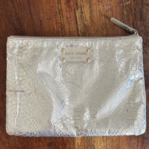 Kate Spade Foiled Again Gia crocodile clutch 10 x 7.5 #0215