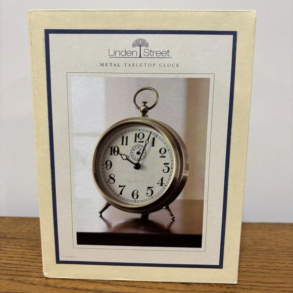 Linden Street Metal Tabletop‎ Clock Oil Rubbed Bronze Finish Circular NEW IN BOX