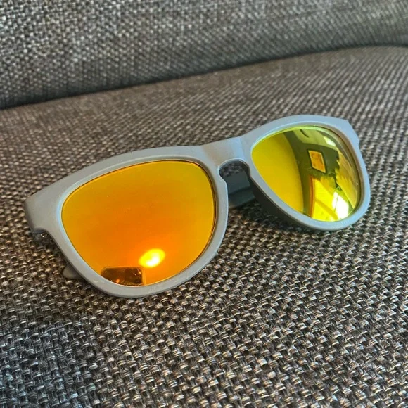😎 Kids minishades Polarized Sunglasses, Gray with Orange Mirror Lenses