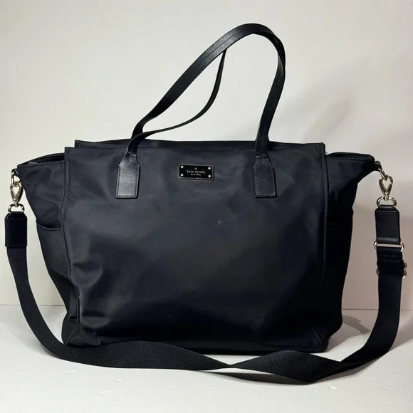 Kate Spade Blake Avenue Solid Black Nylon Kaylie Baby Travel Diaper Tote Bag