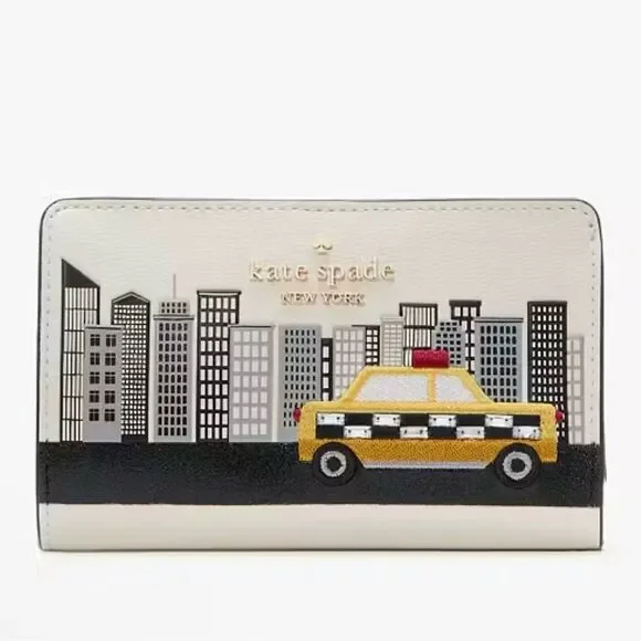 NWT Kate Spade Black and White Wallet with NYC Design