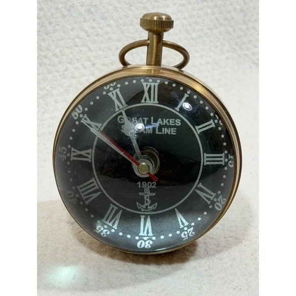 Great Lakes Steamline Decorative Brass Nautical Clock Compass Desk Display Multi