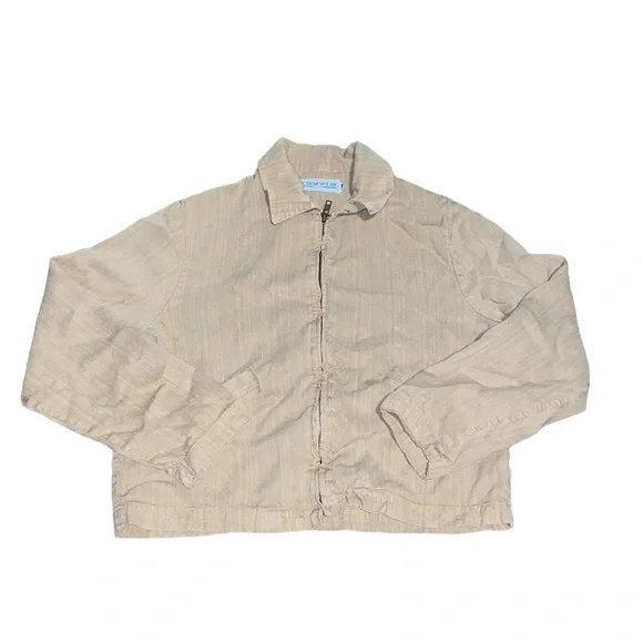 Vintage tan zip up lightweight jacket