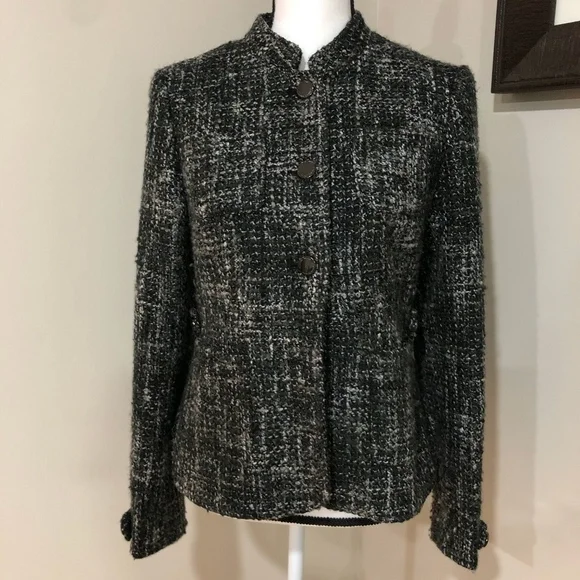 *ADRIENNE VITTADINI* Gray Tweed Wool Blend Jacket