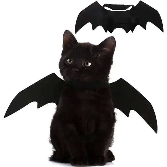 Cat Bat Wings Costume Halloween Pet Cosplay Outfit for Cats Dogs Party Dress