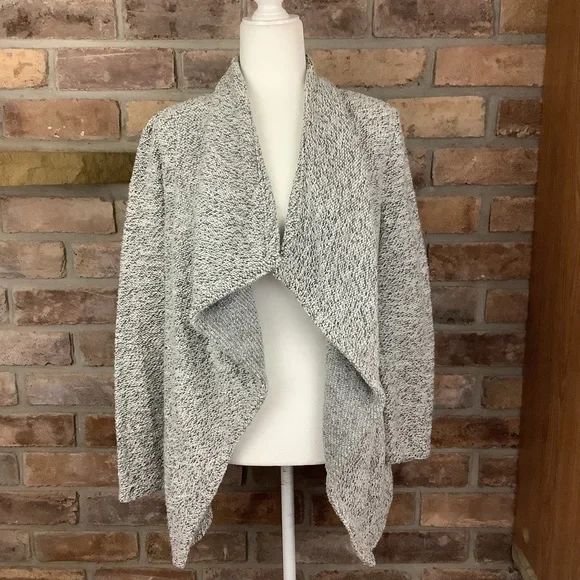 BNCI By Blanc Noir Open Front Asymmetrical Tweed Cardigan
