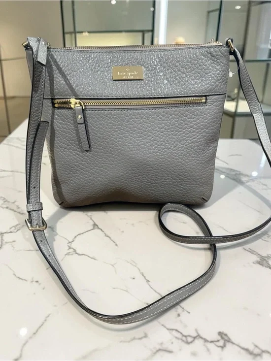 kate spade New York Pebbled Leather Crossbody Bag in Gray