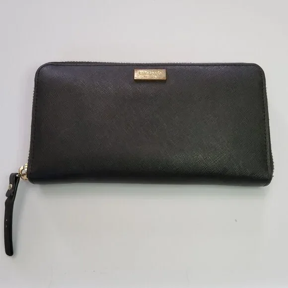 Kate Spade NY Crossgrain Zip Around Full Size Wallet Black