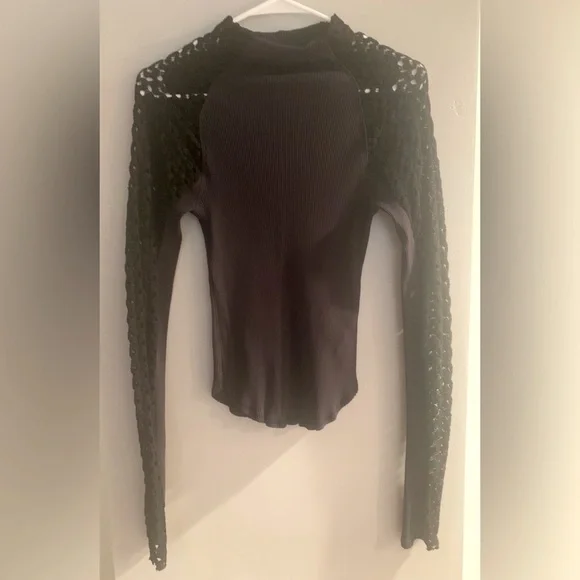 Free People Chic Black Knit Top