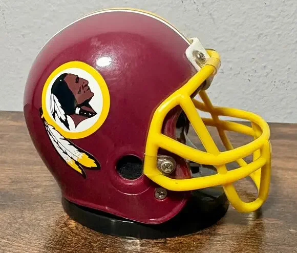 Vintage 80s Washington Redskins Mini Helmet Quartz Digital Alarm Clock Works