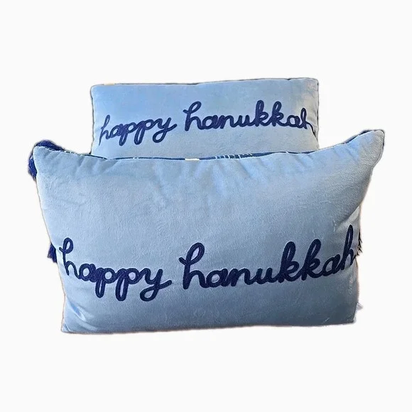 2 Happy Hanukkah & Menorah Pillows 19