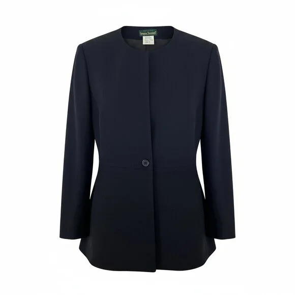 Harve Bernard Collection, Classic Navy Blue Collarless Blazer size 12P