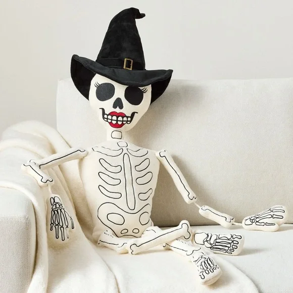 Pottery Barn Mrs Bones Shaped Pillow BNWT