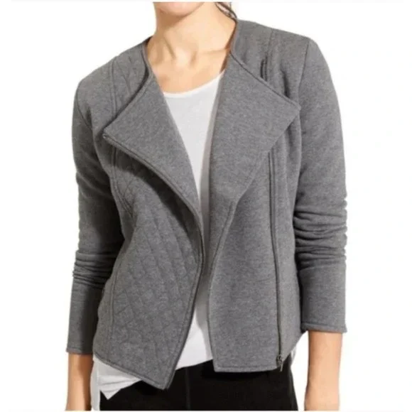 Athleta Gray Heather Belvedere Moto Jacket Size Medium