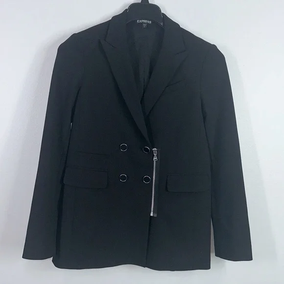Express black double breasted blazer jacket size small